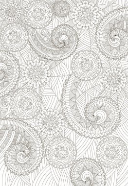 Boho ögeleri desenli yetişkinler için soyut renklendirme sayfası, yazdırılabilir arkaplan, kart tasarımı 