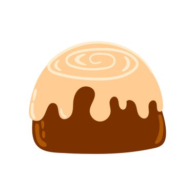 Beyaz arka planda izole edilmiş sıcak sinammon çöreği, kış ya da sonbahar bayram turtası tatlısı, kızlık zarı zamanı.