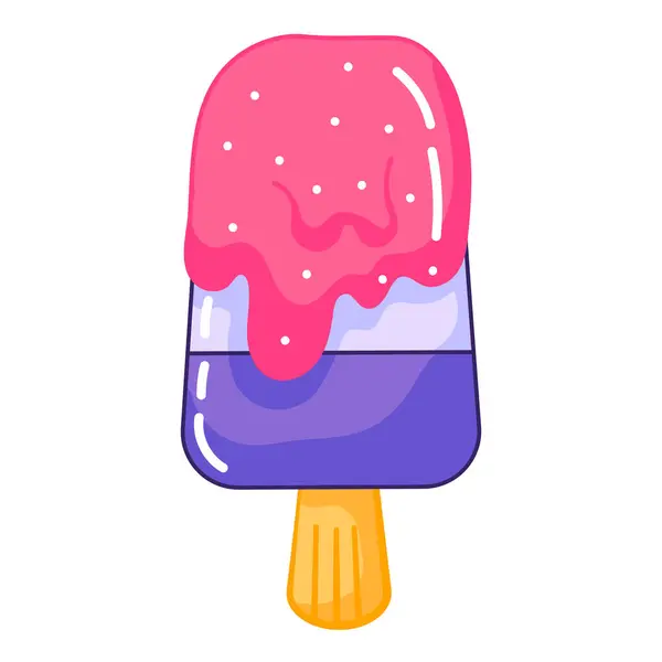 Tasty Ice Cream Cartoon Summer Themed Greeting Card Designs Frozen — Stock Vector