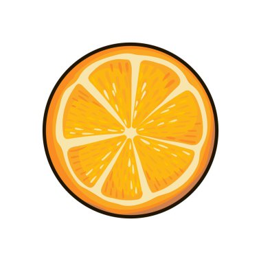 Olgun tropikal portakal meyvesi ya da çizgi film tarzında yiyecek, tasarım ya da baskı için yaz meyvesi.