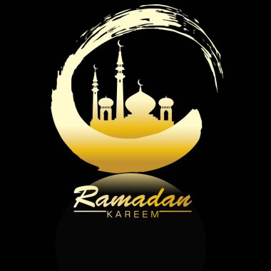 Ramazan Kareem, illüstrasyon kartı vektörü