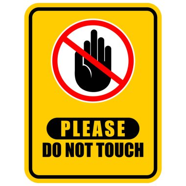 Lütfen dokunmayın, etiket vektörü