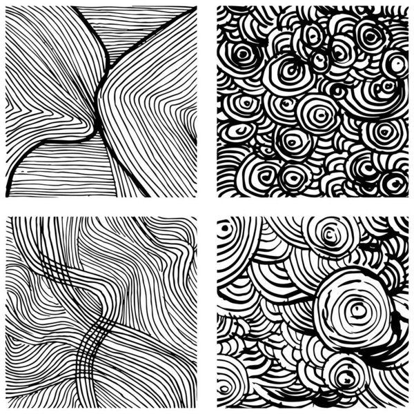set of black and white seamless pattern