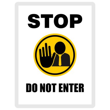 dur işareti girmeyin, vektör illüstrasyonu