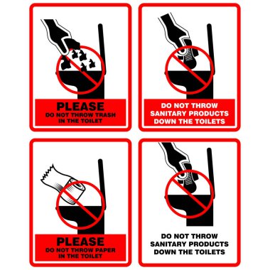 Atık yasağının vektör simgeleri