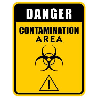 Tehlike, kirlenme alanı, etiket vektörü