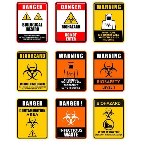 опасность, предупреждение, биологическая опасность, зона загрязнения, вектор знака