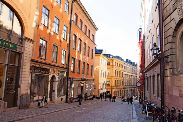 Stockholm Suède Octobre 2022 Une Rue Ordinaire Dans Vieille Ville — Photo