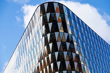 Stockholm, Sweden - October 11, 2022: part of the futuristic Karolinska University Hospital