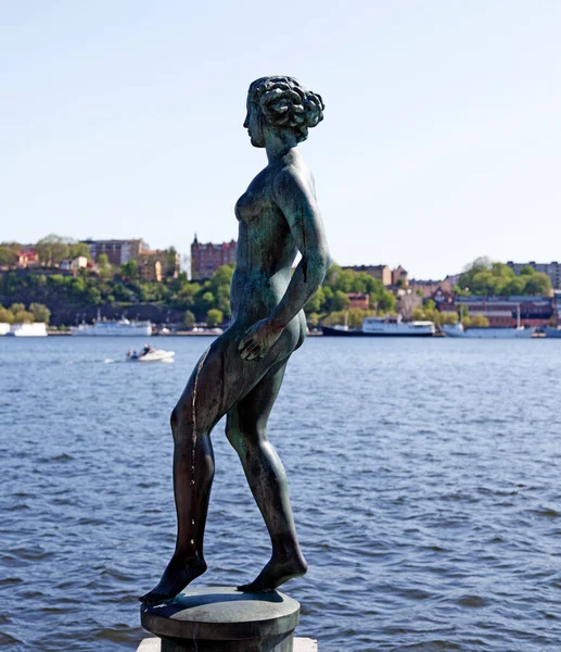 Stockholm Suède Mai 2023 Statue Représentant Une Femme Nue Côté — Photo