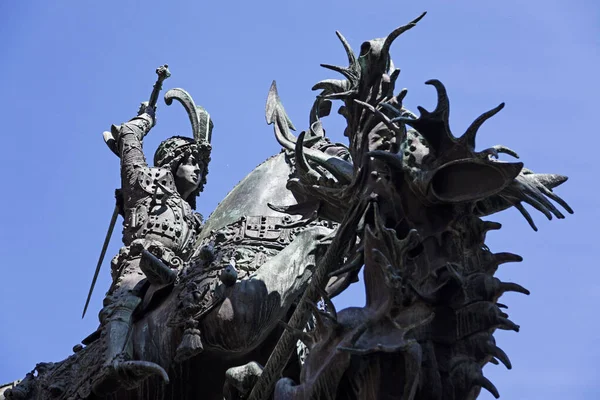 Стокгольм Швеція Травня 2023 Статуя Святого Горана Дракона — стокове фото