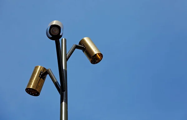 Bronze Street Lamp Three Light Sources Stock Picture