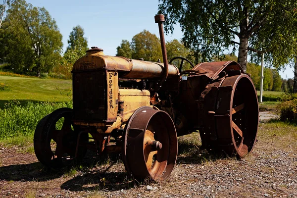 Robertsfors Norrland Suède Juin 2023 Tracteur Extrêmement Ancien Musée — Photo