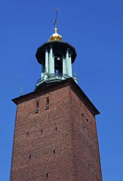 Stockholm Maj 2023 Stadshusets Största Torn — Stockfoto