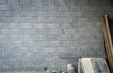 Arkaplan için Gri Beton Blok Duvarı
