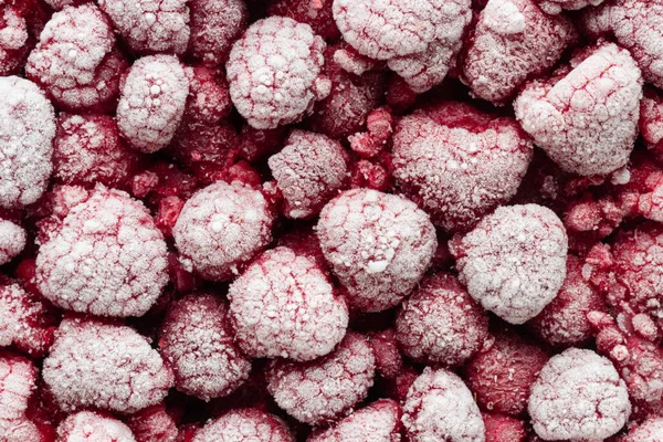 Close Frozen Raspberries Top View — Stock Photo, Image