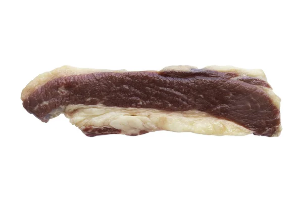 白い背景に分離された生の牛肉のブリスケットステーキの部分 — ストック写真