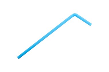 Beyaz arkaplanda mavi pipet izole edildi