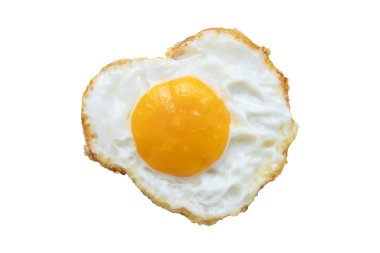 Beyaz arka planda izole edilmiş yumurta üst görünümü