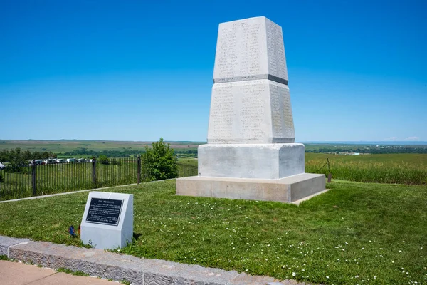 stock image Little Bighorn Battlefield, National Monument memorializes the US Army's 7th Cavalry and the Lakotas and Cheyennes in one of the Indian's last armed efforts to preserve their way of life. 