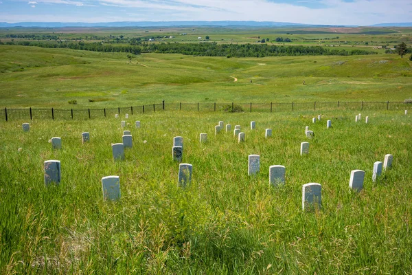 stock image Little Bighorn Battlefield, National Monument memorializes the US Army's 7th Cavalry and the Lakotas andnd Cheyennes in one of the Indian's last armed efforts to preserve their way of life. Here on June 25 and 26 of 1876, 263 soldiers, including Lt. 
