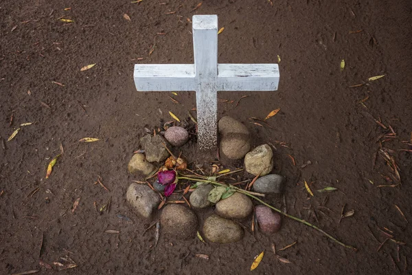 Una Tumba Sin Marcar Que Encuentra Cementerio San Diego California — Foto de Stock