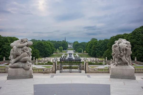 Oslo Juni 2023 Toeristen Verkennen Vigeland Sculpture Park Bekend Van — Stockfoto