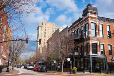 Evansville, IN, ABD - 5 Mart 2024 Evansville şehir merkezi, Evansville 'in merkezidir.. 