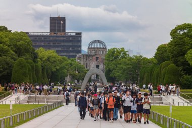 Hiroshima, Japan, Jun 20, 2024: Hiroshima Peace Memorial Park is dedicated to the legacy of Hiroshima as the first city in the world to suffer a nuclear attack at the end of World War II.  clipart