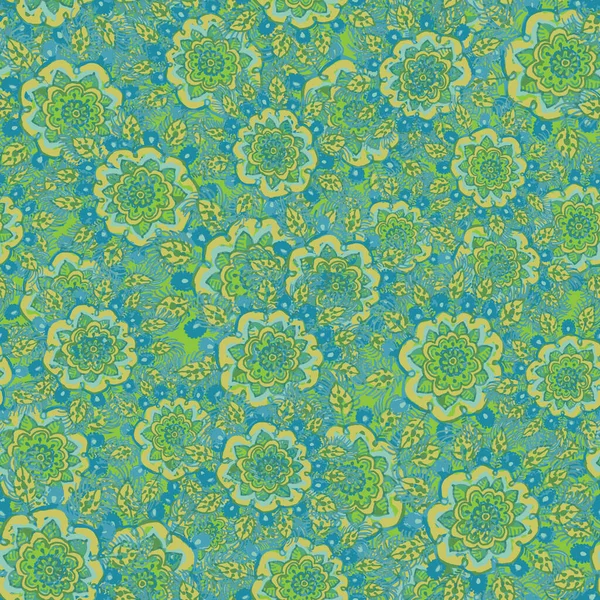 Зелений Ботанічний Орнамент Безшовний Векторний Малюнок Natre Тематичний Дизайн Поверхні — стоковий вектор