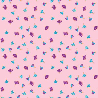 Pembe üzerinde basit, küçük, pürüzsüz bir vektör deseni. Kumaşlar, kırtasiyeler, yatak takımları, bebek ürünleri ve ambalajlar için hoş bir yüzey deseni tasarımı.