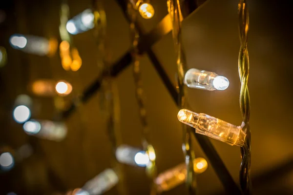 Closeup Photo Decorative Christmas Lights — Stock Photo, Image