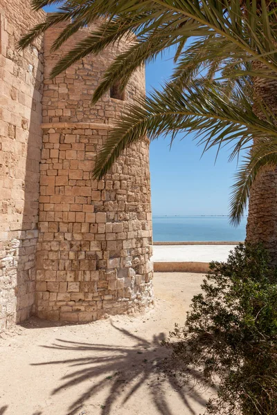 stock image Medieval fortress Bordj El Kebir at Mediterranean coast of Tunisia near Houmt El Souk town. Djerba island.