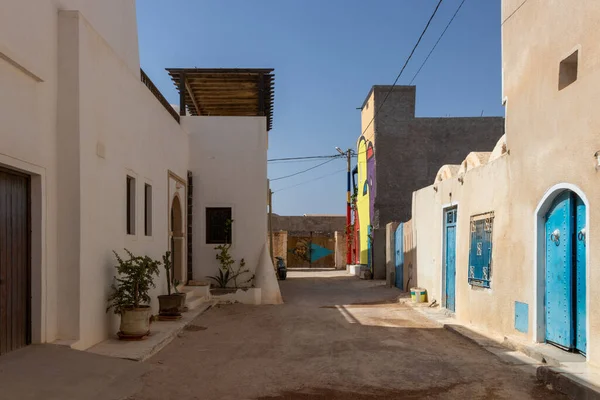 Hara Sghira Riadh Tunisia Juni 2023 Traditionella Hus Med Dekorativa Stockbild