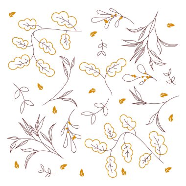 sonbahar yaprakları çizgi deseni