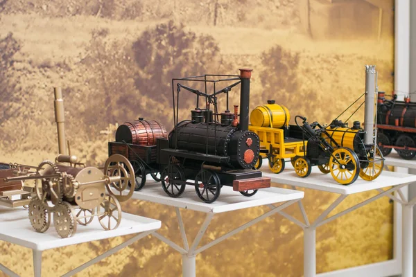 set of miniature old train model