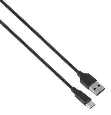 USB bağlantı kablosu, microUSB, beyaz arkaplanda izole