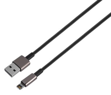 USB bujili kablo, Şimşek, beyaz arkaplanda izole