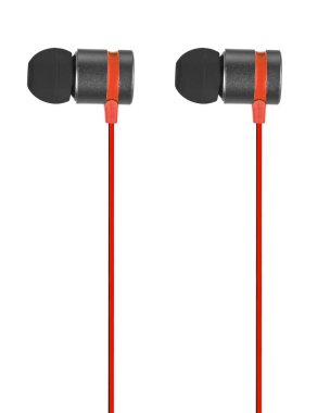 acoustic wired headphones, isolated on white background