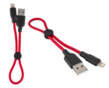 cable with USB connector, Lightning on a white background in isolation