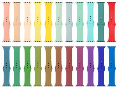 Saat için silikon kayışı, yalıtım için beyaz arkaplan