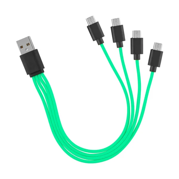 Cable Usb Micro Usb Connector White Background — 图库照片
