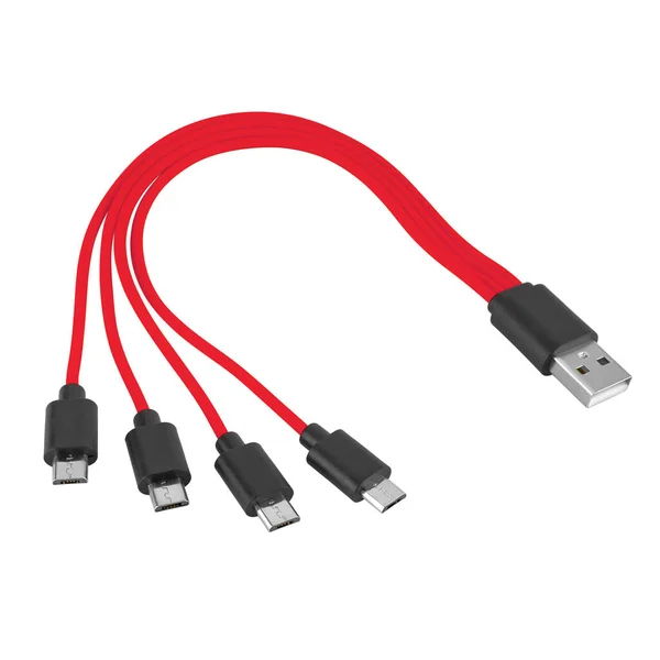 Cable Usb Micro Usb Connector White Background — Stockfoto