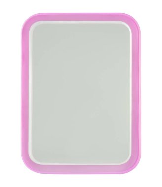 İzolasyonda beyaz bir arkaplanda kozmetik masa aynası