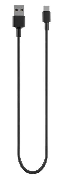 Kabel Mit Usb Und Typ Stecker Isoliert Auf Weißem Hintergrund — Stockfoto