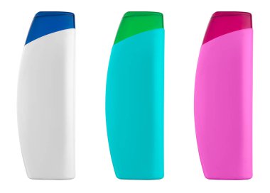 Şampuan konteynırı, beyaz arka planda kozmetik.