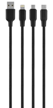 USB konnektörlü kablo, tip-C, yalıtımda beyaz arkaplan üzerinde Şimşek