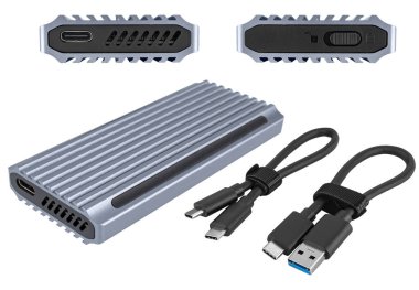 USB-Hub kart okuyucusu beyaz arkaplanda izole edildi