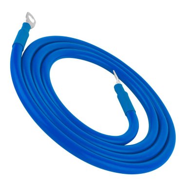 Metal lensli elektrik kablosu, beyaz arkaplanda yalıtılmış.