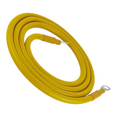 Metal lensli elektrik kablosu, beyaz arkaplanda yalıtılmış.